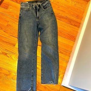 Joes jeans high rise cropped frayed jeans